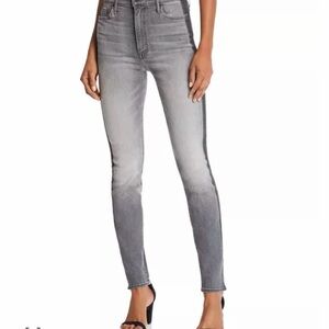 The Swooner High-Rise Side-Stripe Skinny Jeans in Supermoon Stripe